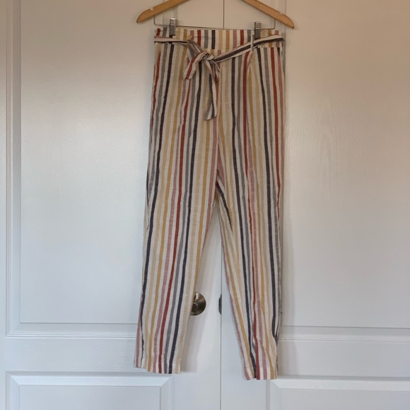 Striped paper bag pants - Picture 1 of 5
